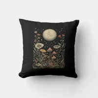 Cottagecore Moon Mushroom Moonphase Goblincore Throw Pillow