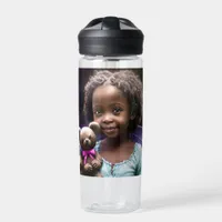 Personalized Little Girl Holding a Teddy Bear  Water Bottle