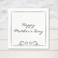 Simple Timeless Handwritten Swan Mother's Day   Napkins