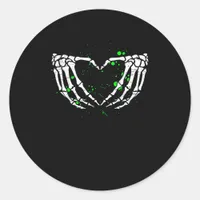 Skeleton Hand Heart Sign Costume Halloween Classic Round Sticker