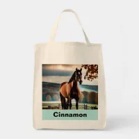 Custom Horse Photo and Name Tote Bag