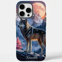 Howling Wolf in Moonlight Night iPhone 16 Pro Max Case