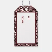 Red, Black, White Hearts  Gift Tags