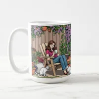 Relaxing Day | Women with Coffee, Cats and Plants Coffee Mug