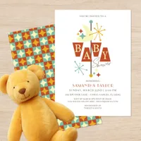 Mid-Century Modern Baby Shower Invitation 
