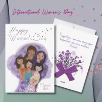 Happy Women's Day hand drawn Illustration Holiday Card