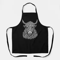 Highland Bull illustration  Apron