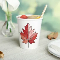 Contemporary Canadian Maple Leaf ID1071 Paper Cups