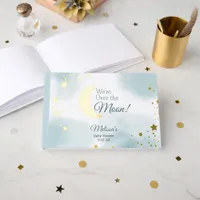 Sweet We're Over the Moon Dreamy Baby Shower  Foil Guest Book