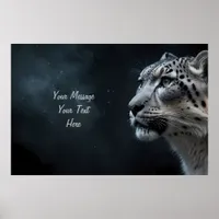Majestic Snow Leopard – Customizable Text Poster