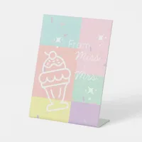 Retro Ice Cream From Miss to Mrs. Pedestal Sign
