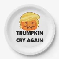 Make Liberals Cry Again Trumpkin Halloween Paper Plates