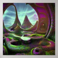 Surreal Alien World Psychedelic Lucid Dream Poster