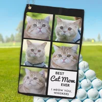Best CAT MOM Ever - Golfer - Personalized 5 Photo Golf Towel