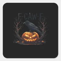 Caw-F's Spooky Pumpkin Halloween Classic Square Sticker