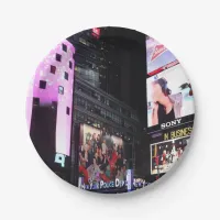 Times Square in New York City (pink) Paper Plates