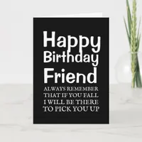 Party You Fall Funny Happy Birthday Friend Card