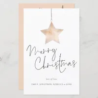 Budget Star Script Calendar Merry Christmas Card