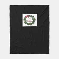 Tis The Season Christmas Wreath Fleece Blanket