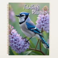 Sweet Blue Jay on Lilacs Personalized Planner