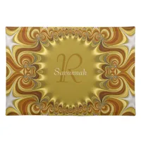 Groovy Bohemian Swirls Monogrammed Place Mat