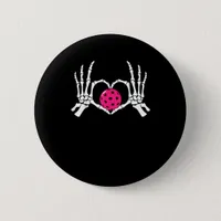 Skeleton Hands Heart Sign Funny Pickle Valentine's Button
