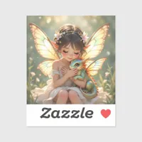 Fairy and Dragon | Chibi Anime Fairy Tale Sticker