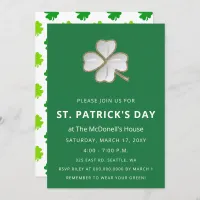 Simple Elegant Shamrock St Patricks Day  Invitation