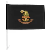 Frog Of The Garden Fairycore  Cottagecore Frog And Car Flag