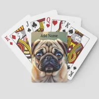 Adorable Pug Close up | Cute Dog Personalized Poker Cards