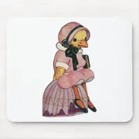 Vintage Chick in a pretty pink dress Mouse Pad