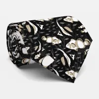 Tropical Angelfish Pattern Black and Grey Neck Tie