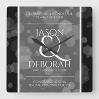 Elegant 4th Linen Wedding Anniversary Celebration Square Wall Clock