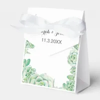 watercolor succulent wedding favor box