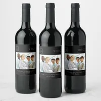 Business Company logo photo thank you black Wine Label