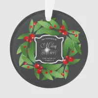 Merry Berry Bright Christmas Wreath D591 Ornament