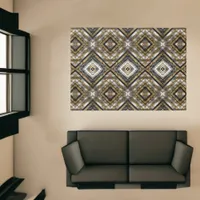 Modern, trendy pattern in silver, gold and black  rug