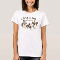 Just a Girl Who Loves Cowboy Rodeo Horses T-Shirt