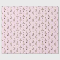 Pale Pink Treble Clef Musical Symbol Music Lover's Wrapping Paper