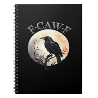 F Caw F Funny Bird Moon Minimal Clean Style Notebook
