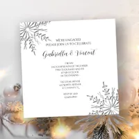 Snowflake Winter Engagement Party Invitation