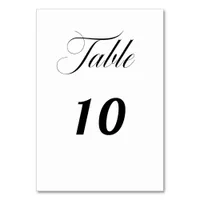 Wedding script elegant minimalist table number