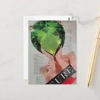 Surreal Gemstone Lady Collage  Postcard