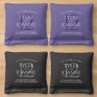 Elegant 12th Silk Wedding Anniversary Celebration Cornhole Bags