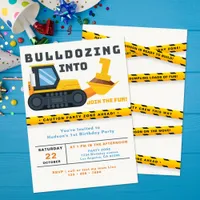 Under Construction 1st Birthday Invitation
