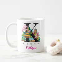Kyoto Japan Monogram Letter K Personalized Gift Coffee Mug