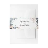 Ethereal Delicate Watercolor Serene Foliage   Invitation Belly Band