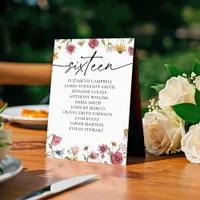 Floral Seating Chart Card | Table Sixteen