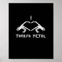 Thrash Skeleton Hands Heart Classic Poster