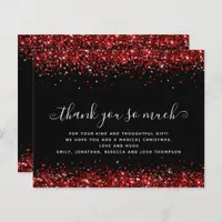 Budget Red Glitter Christmas Black Thank You